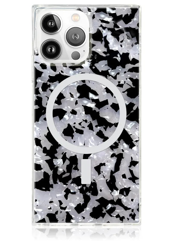 SQUARE® Black & White Tortoise Shell iPhone Case