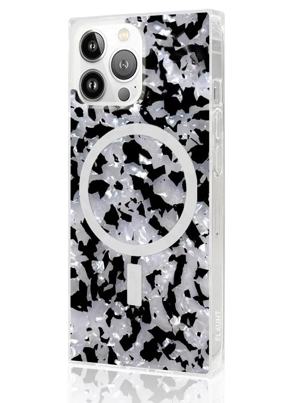SQUARE® Black & White Tortoise Shell iPhone Case