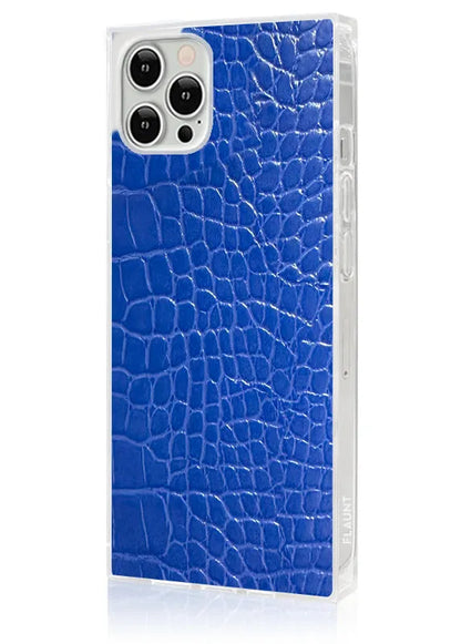 SQUARE® Blue Crocodile Faux Leather iPhone Case