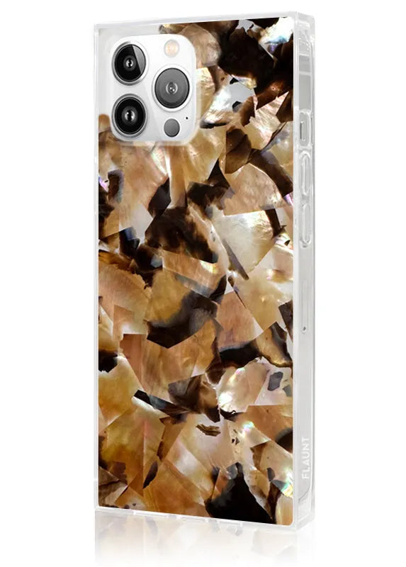 SQUARE® Brown Abalone Shell iPhone Case