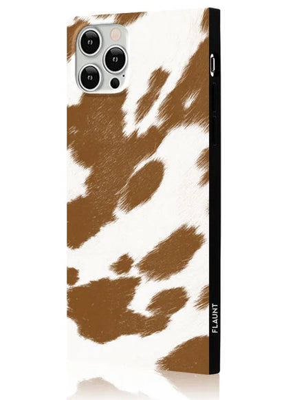 SQUARE® Tan Cow iPhone Case