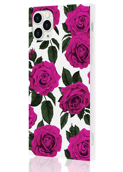 SQUARE® Fuchsia Rose Print iPhone Case