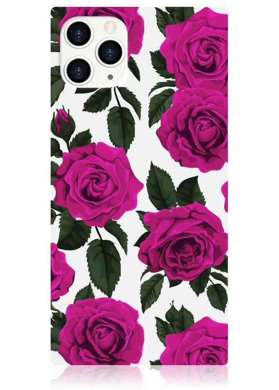 SQUARE® Fuchsia Rose Print iPhone Case