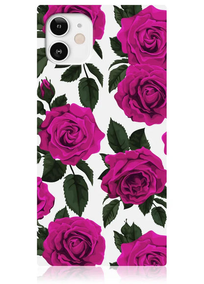 SQUARE® Fuchsia Rose Print iPhone Case