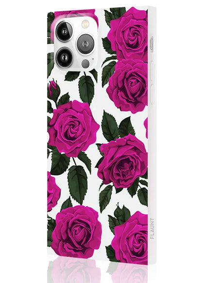 SQUARE® Fuchsia Rose Print iPhone Case