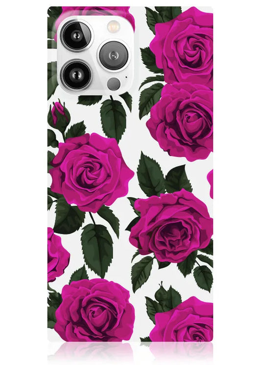 SQUARE® Fuchsia Rose Print iPhone Case