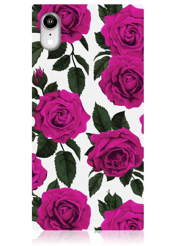 SQUARE® Fuchsia Rose Print iPhone Case