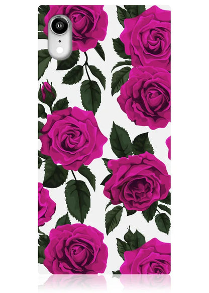 SQUARE® Fuchsia Rose Print iPhone Case