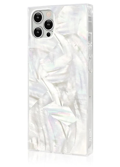 SQUARE® Geo White Mother of Pearl iPhone Case