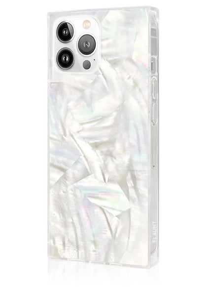 SQUARE® Geo White Mother of Pearl iPhone Case