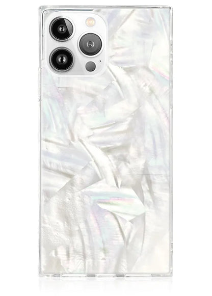 SQUARE® Geo White Mother of Pearl iPhone Case