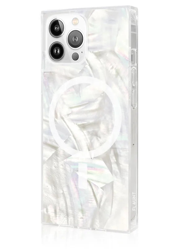 SQUARE® Geo White Mother of Pearl iPhone Case