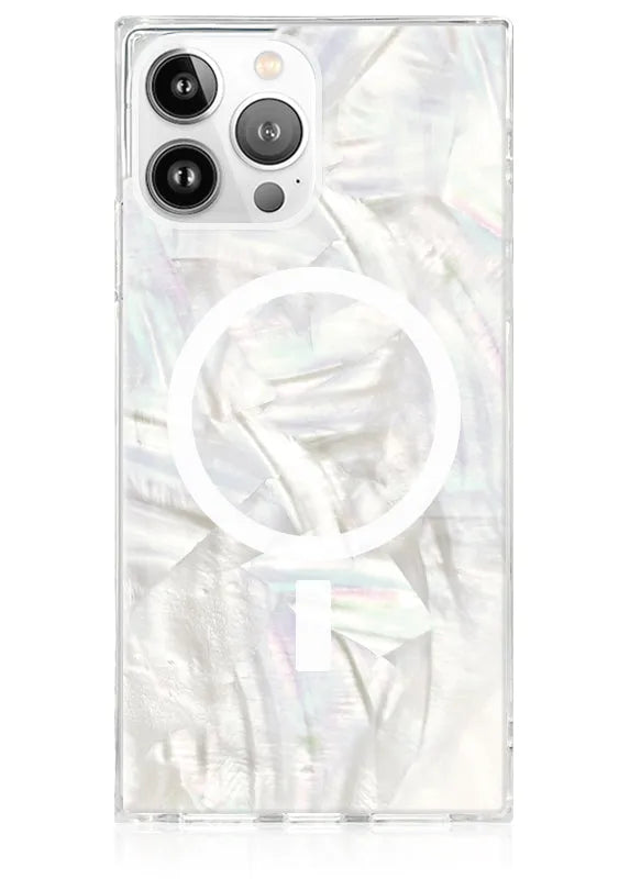 SQUARE® Geo White Mother of Pearl iPhone Case