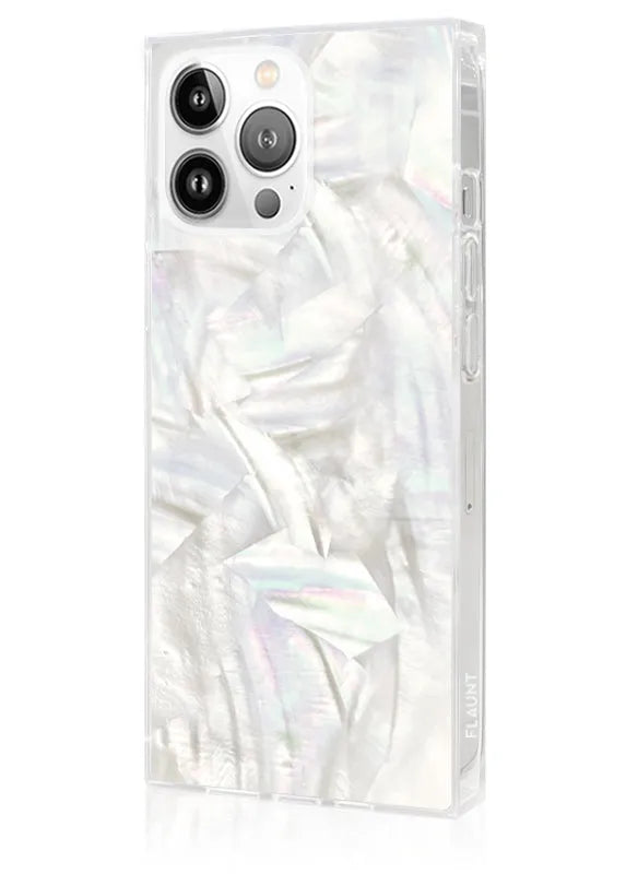 SQUARE® Geo White Mother of Pearl iPhone Case
