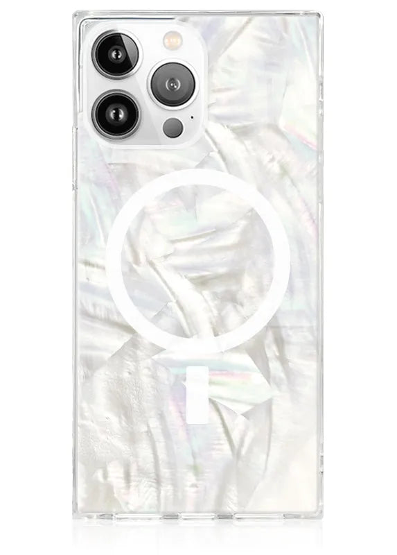 SQUARE® Geo White Mother of Pearl iPhone Case