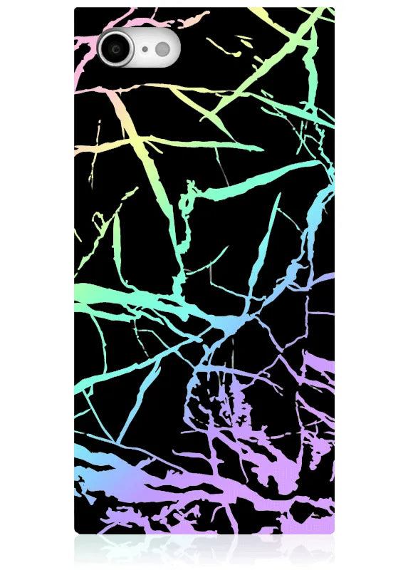 SQUARE® Holographic Black Marble iPhone Case