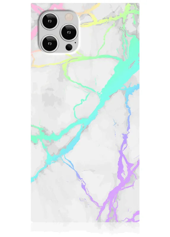 SQUARE® Holographic Marble iPhone Case