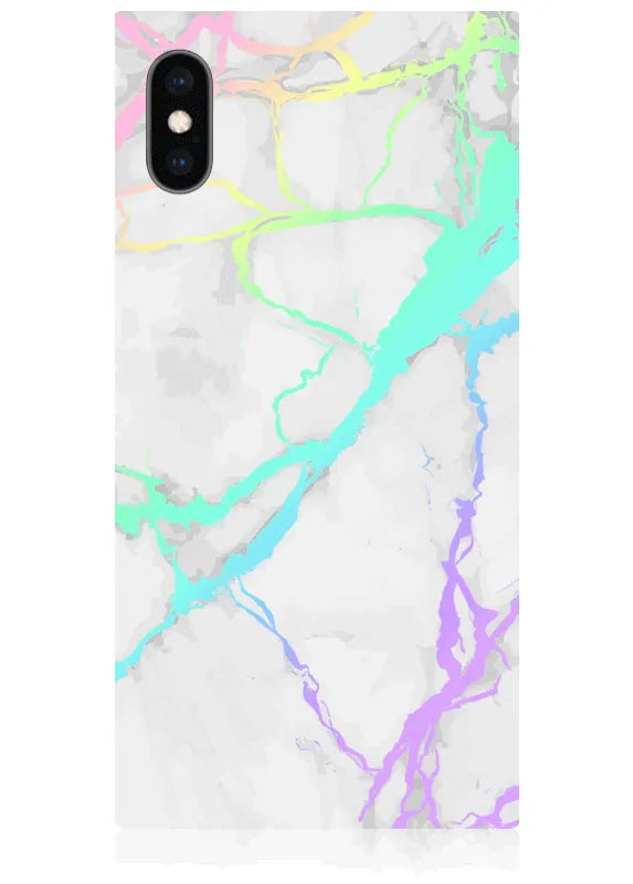 SQUARE® Holographic Marble iPhone Case