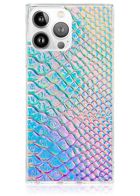 SQUARE® Iridescent Crocodile Faux Leather iPhone Case