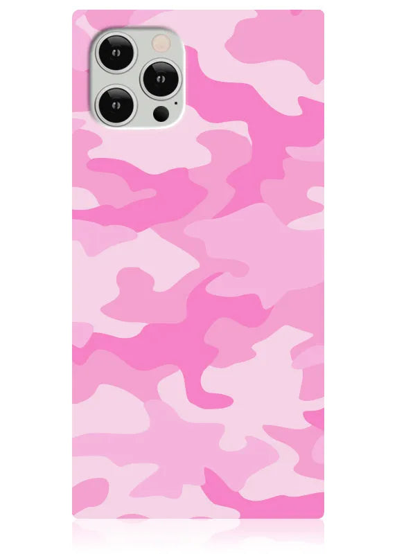 SQUARE® Matte Pink Camo iPhone Case
