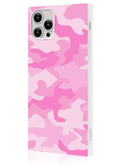 SQUARE® Matte Pink Camo iPhone Case