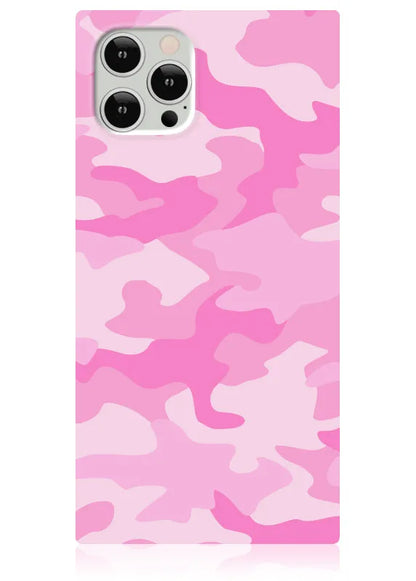 SQUARE® Matte Pink Camo iPhone Case