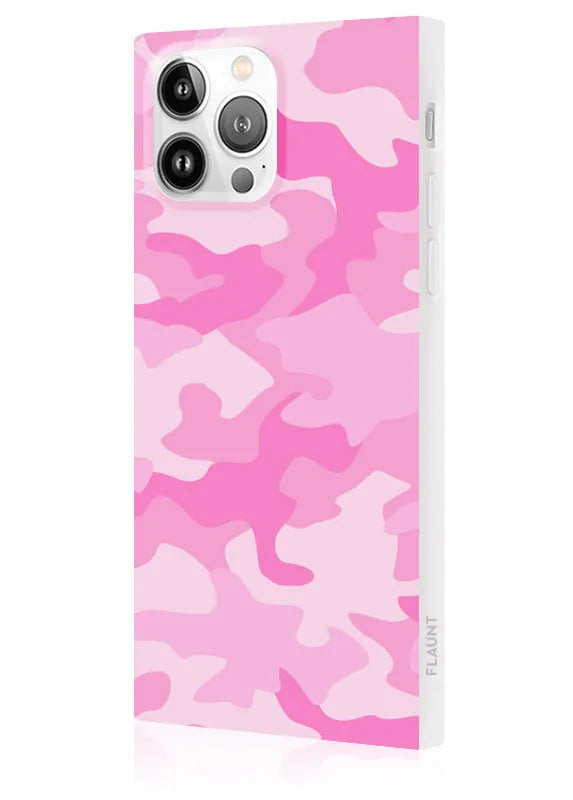 SQUARE® Matte Pink Camo iPhone Case