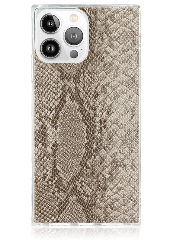 SQUARE® Nude Python Faux Leather iPhone Case