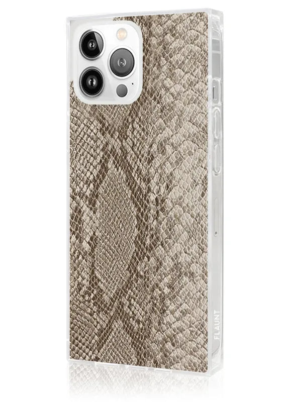SQUARE® Nude Python Faux Leather iPhone Case