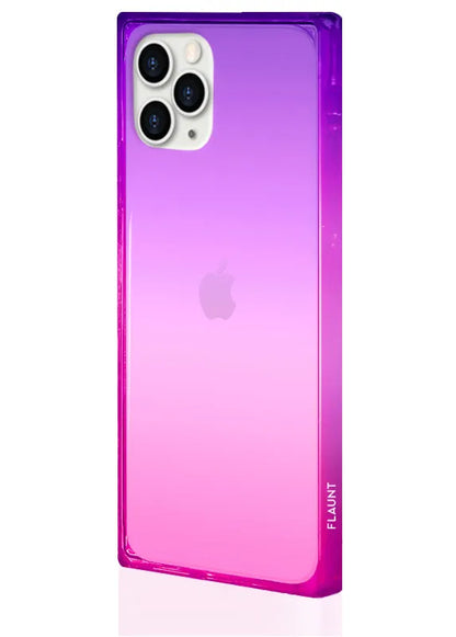 SQUARE® Pink Purple Clear Ombre iPhone Case