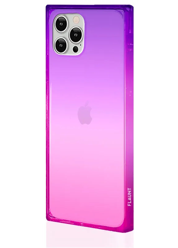 SQUARE® Pink Purple Clear Ombre iPhone Case