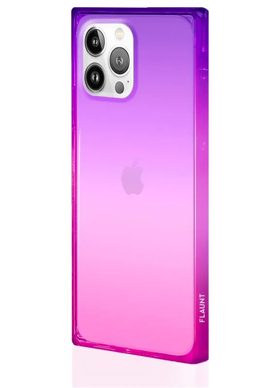 SQUARE® Pink Purple Clear Ombre iPhone Case