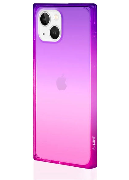 SQUARE® Pink Purple Clear Ombre iPhone Case