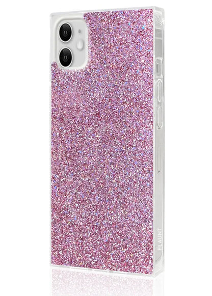 SQUARE® Pink Glitter iPhone Case