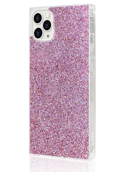 SQUARE® Pink Glitter iPhone Case