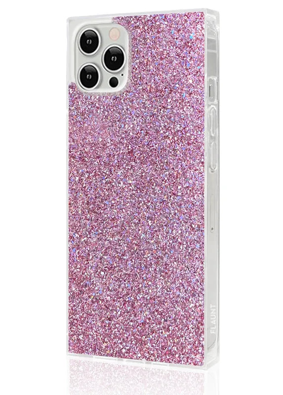 SQUARE® Pink Glitter iPhone Case