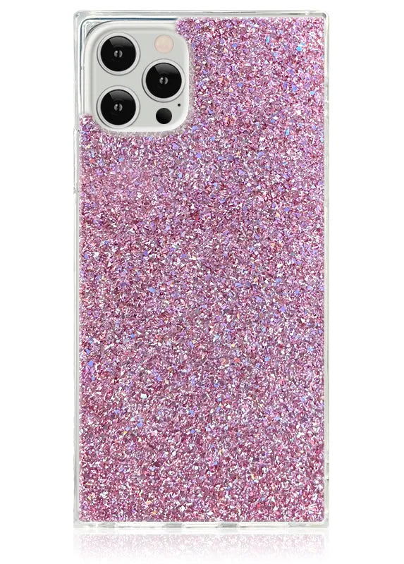 SQUARE® Pink Glitter iPhone Case