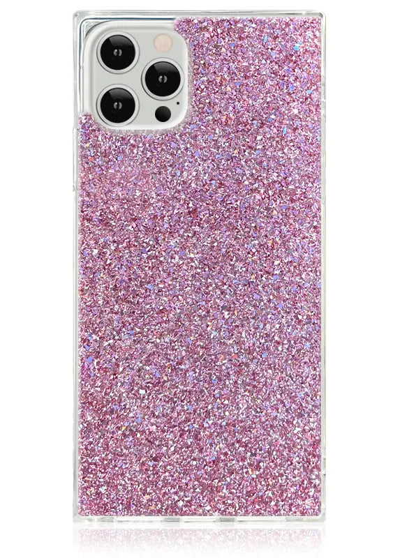 SQUARE® Pink Glitter iPhone Case