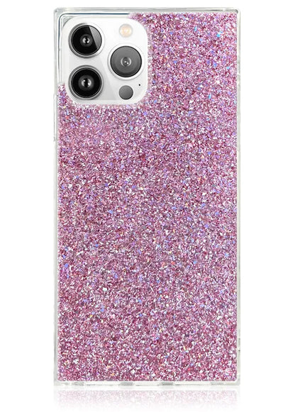 SQUARE® Pink Glitter iPhone Case