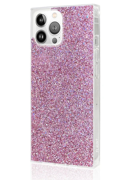 SQUARE® Pink Glitter iPhone Case