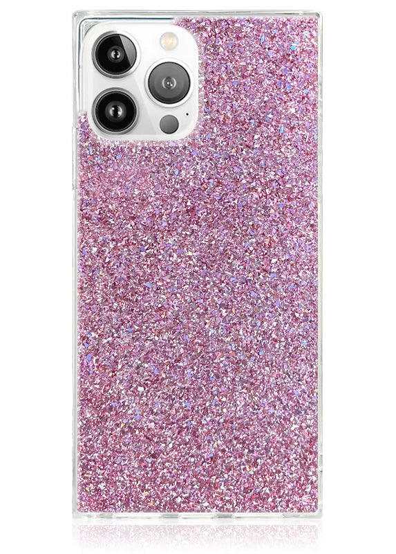 SQUARE® Pink Glitter iPhone Case