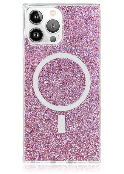 SQUARE® Pink Glitter iPhone Case