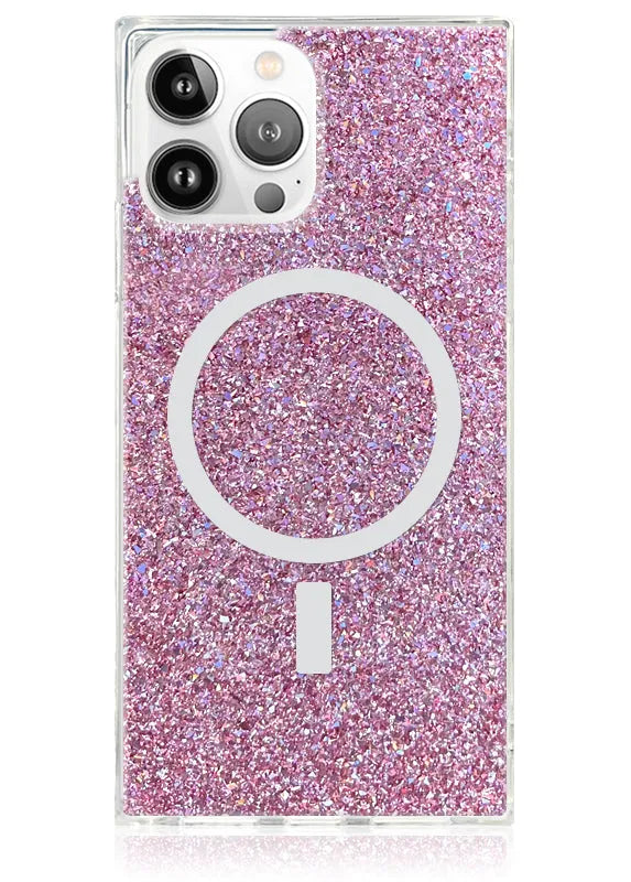 SQUARE® Pink Glitter iPhone Case