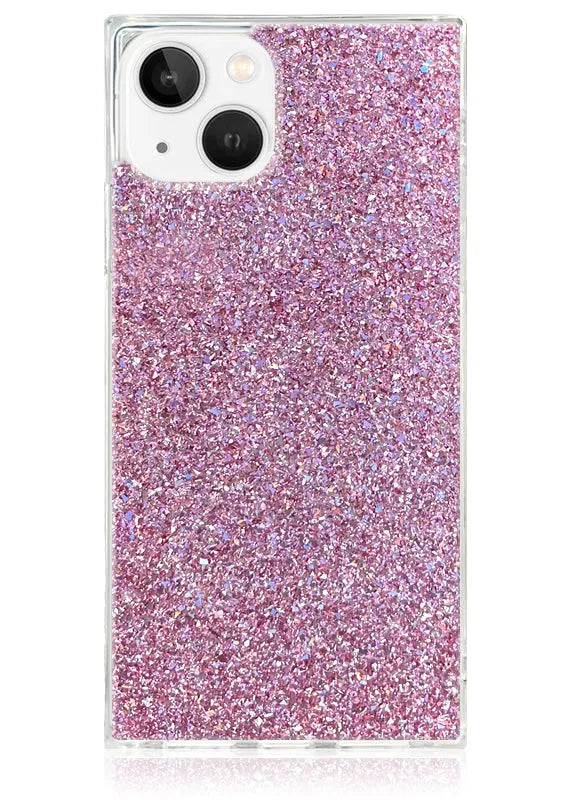 SQUARE® Pink Glitter iPhone Case