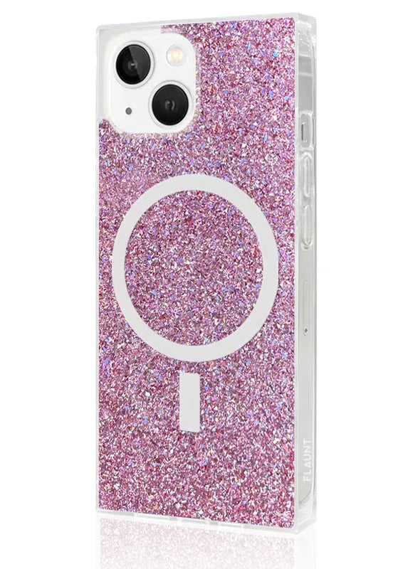 SQUARE® Pink Glitter iPhone Case