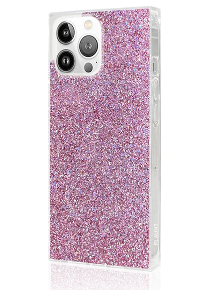 SQUARE® Pink Glitter iPhone Case