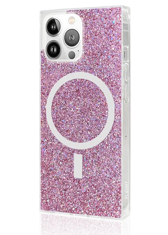 SQUARE® Pink Glitter iPhone Case