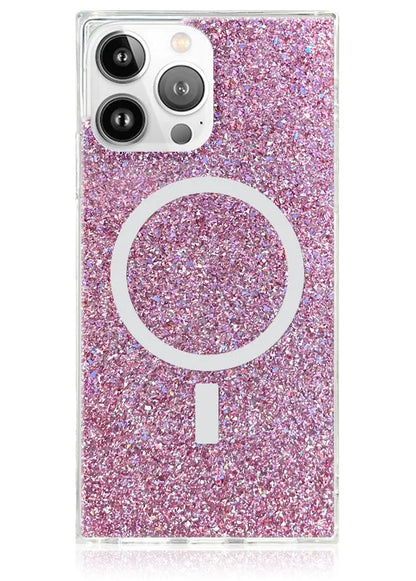 SQUARE® Pink Glitter iPhone Case
