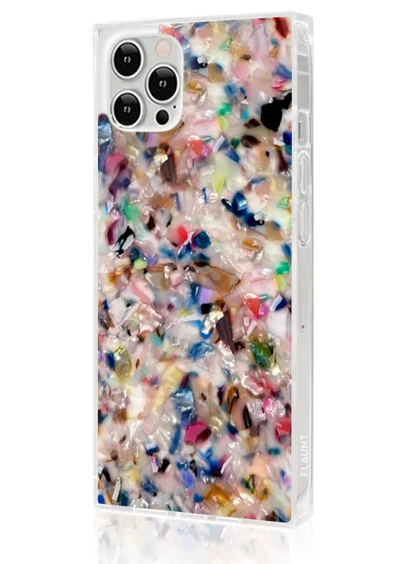 SQUARE® Rainbow Confetti Tortoise Shell iPhone Case