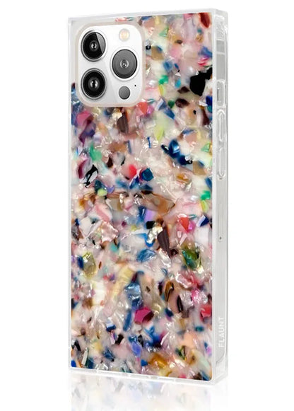 SQUARE® Rainbow Confetti Tortoise Shell iPhone Case